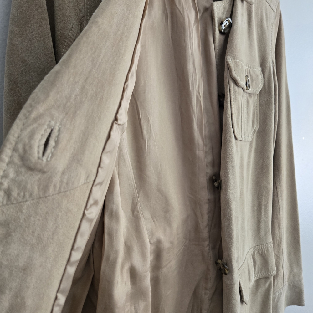 INC International Concepts Beige Suede Trench Coat - Picture 9 of 10